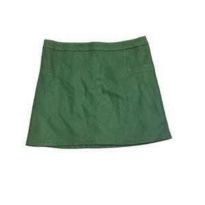 Willi Smith Wool Blend Lined Mini Skirt Olive Green Sz 10